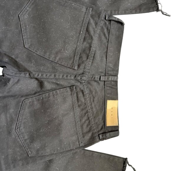 MNML Black Denim Pants With White Skull Patch Design Size 28 - Picture 8 of 10